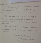 Satisfaction letter