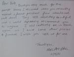 Satisfaction letter