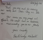 Satisfaction letter