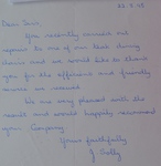 Satisfaction letter
