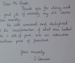 Satisfaction letter