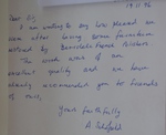 Satisfaction letter