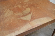 water damaged table